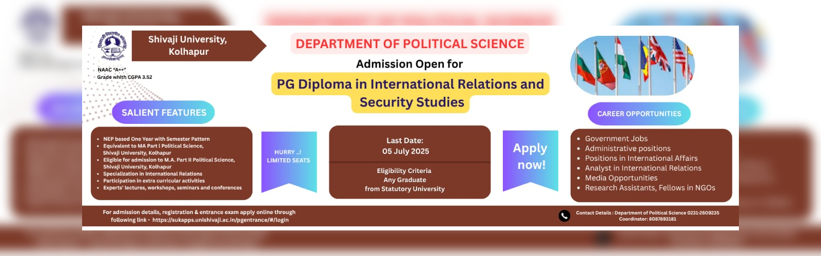 pg diploma in international relations and security studies political sci dept